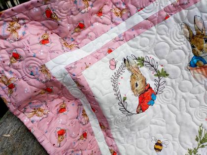 Baby Girl Quilt with Peter Rabbit